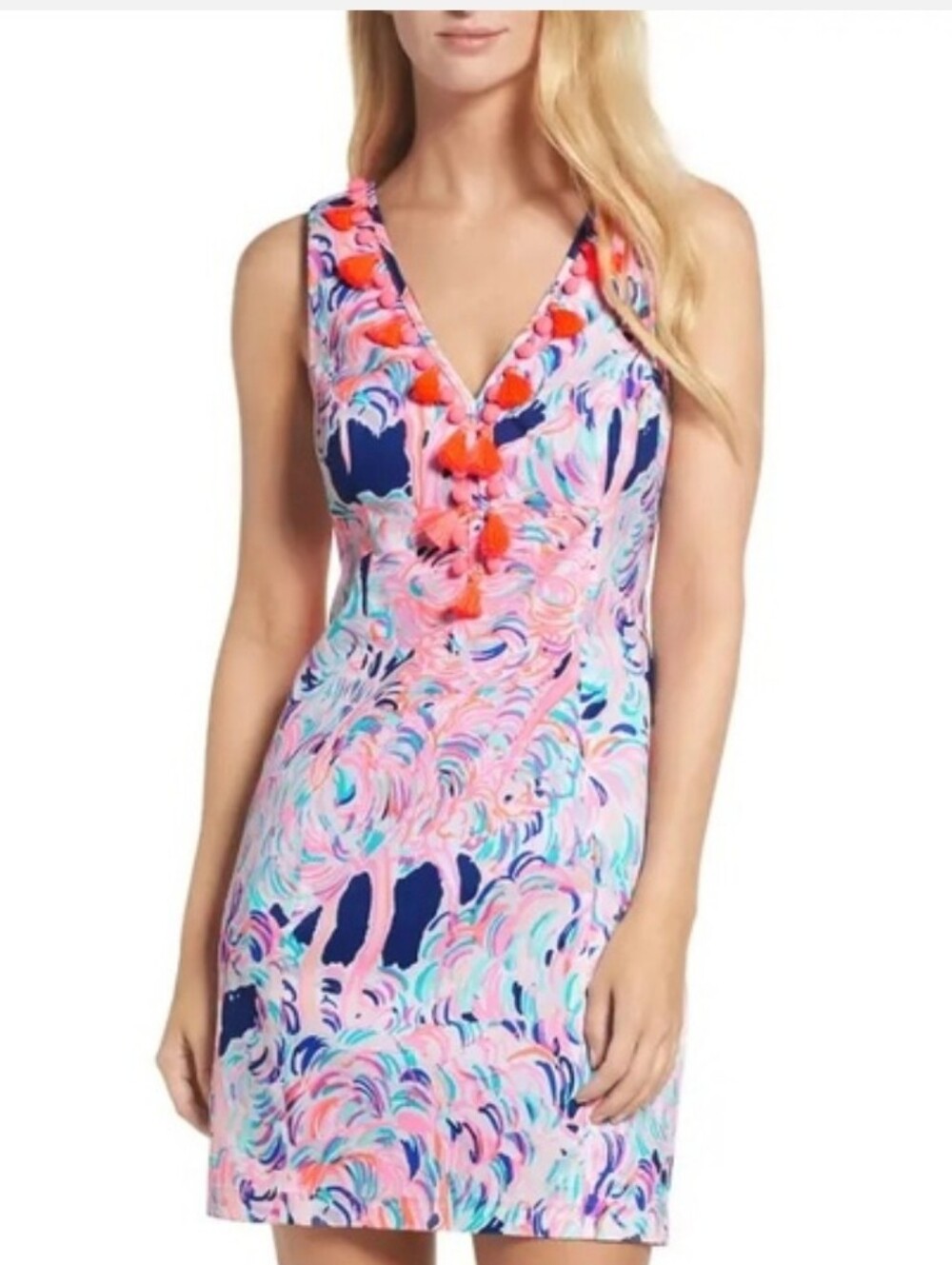 Lilly Pulitzer Dress Sz 4 Pink  Print Euc